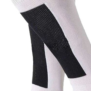 Chaussettes blanches mi-hautes avec rayures noires et talon renforcé, en coton respirant, pour le football et les sports, pour adultes, printemps - Product Image 2