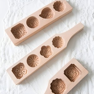 Wood cake press new arrival <b>baking</b> <b>accessories</b> hand-crafted wooden mold for pressing cakes - Product Image 2