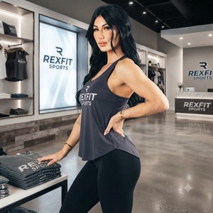 เสื้อกล้ามออกกำลังกายผู้หญิง REXFITSPORTS 2026 รุ่นใหม่ โลโก้สั่งทำพิเศษ เสื้อฟิตเนสแขนกุด ระบายอากาศได้ดี เหมาะสำหรับออกกำลังกาย วิ่ง โยคะ - Product Image 6