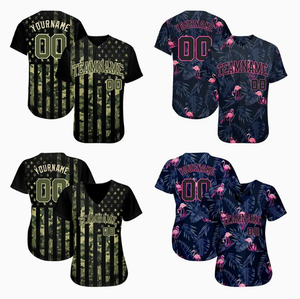 Vêtements de sport 100% polyester, sublimation personnalisée, maillot de baseball pour homme - Product Image 1