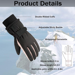 Guantes de esquí premium con aislamiento, impermeables, para nieve, con diseño de tela transpirable para una comodidad superior en climas fríos - Product Image 6