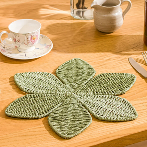 Wholesale Woven Seagrass Flower Patterned Bohemian Style Handmade Custom Color Placemats Charger <b>for</b> Party <b>Table</b> Decoration - Product Image 4