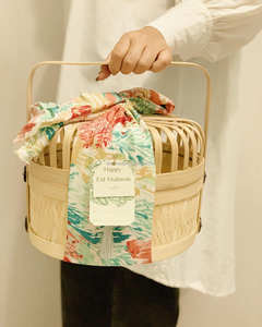 Panier à poignée circulaire simple, flexible, en bambou naturel, fait main, écologique, de qualité alimentaire, artisanat Sisu - Product Image 4