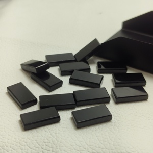 Pierre précieuse rectangulaire plate en onyx noir naturel, pierre brute pour la fabrication de bijoux, bague, pendentif, design personnalisé, vente en gros, approvisionnement en vrac - Product Image 1