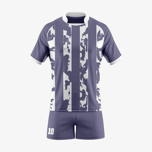 Men's Sublimated Rugby Jersey Set Short Sleeve Striped Design Moisture Wicking Polyester Uniforms for Adults Rugby Uniform 2026 - Product Image 1
