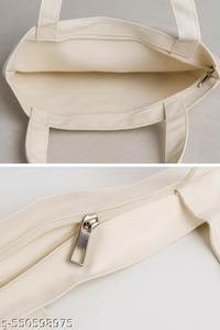 Sac fourre-tout en toile style bohème avec motifs floraux et formes géométriques, poignée longue pour l'épaule - Product Image 2