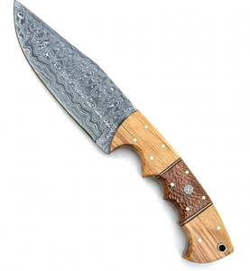 Cuchillo de Cocina de Acero de Damasco Hecho a Mano con Mango de Madera Segmentada, Cuchillo para Rebanar - Product Image 4