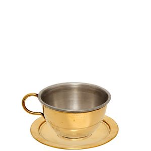 Royal Design Stainless Steel <b>Cup</b> And <b>Saucer</b> Set For Premium Home Kitchen Collection And Elegant Serving Style - Product Image 3