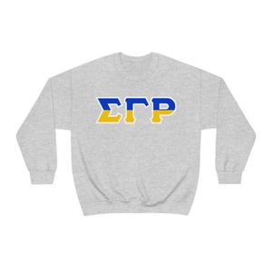 Sudadera de cuello redondo con letras de dos tonos Sigma Gamma Rho, jersey personalizado de hermandad griega, forro polar, estilo casual universitario, venta al por mayor - Product Image 1