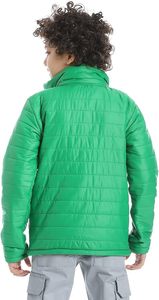 Veste d'hiver légère coupe-vent pour homme, en duvet 100% (200g-250g), verte, matelassée, à capuche et zippée, style décontracté - Product Image 4
