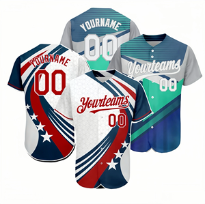 Camiseta de Béisbol Bordada Personalizada con Sublimación, Uniforme para Hombre y Mujer, OEM - Product Image 1