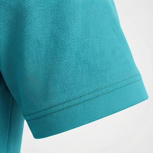 Polo à manches courtes pour homme, couleur turquoise, fermeture éclair, 100% polyester, tricoté, séchage rapide, uni, sportif, coupe classique - Product Image 6