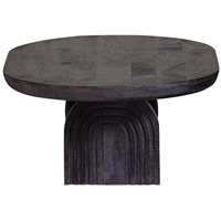 Modern Oval Rustic Black Solid Mango Wood Coffee Table French Design Handmade Durable & Easy to Clean Living Room Furniture