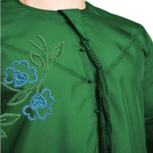 Producto Islámico Personalizable de Moda, Thobe para Hombre en Color Verde con Estampado y Bordado, Túnicas Elegantes y Transpirables - Product Image 3