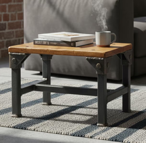 Hot Selling Iron Cheap New Design Metal <b>Frame</b> Wooden Top With <b>Black</b> Powder Coating Coffee Table End Table Nesting Table - Product Image 5