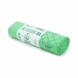 Sacs en rouleau pré-ouverts en HDPE 100 % compostables et biodégradables avec soufflet de fond pour ensacheuse automatique, thermoscellables, pour ustensiles de cuisine TD 12 - Product Image 3