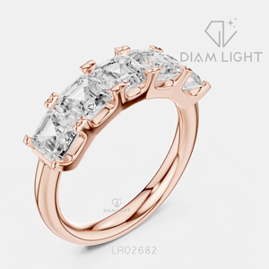 Bague de fiançailles en or blanc 14 carats avec diamant de laboratoire de 3,60 carats, coupe Asscher, bague de mariée, certifiée IGI, bijoux fins pour femmes - Product Image 6