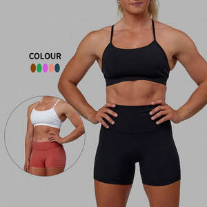 Ropa de gimnasio personalizada para mujer, conjunto de yoga con efecto push-up, leggings, conjuntos deportivos de 2/3/4 piezas con sujetador halter en oferta. - Product Image 4