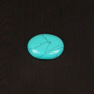 Pierre précieuse synthétique turquoise verte de laboratoire, cabochon 39,0 carats, 31x23 mm, pierre non montée pour la fabrication de bijoux - Product Image 3