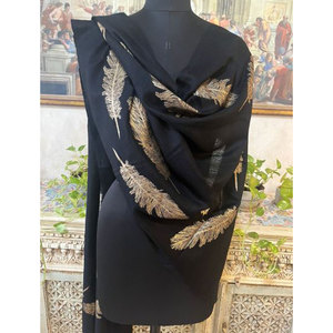 Exclusive New Arrival Collection of Premium Fine <b>Wool</b> Foil Printed Stoles 70x200cm Elegant Soft Warm Lightweight Fashion <b>Scarves</b> - Product Image 1
