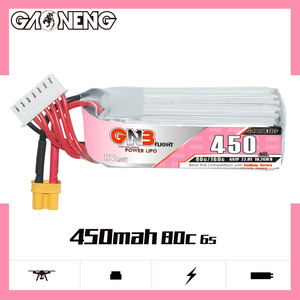 Batería LiPo de Alto Voltaje GAONENG GNB 6S 22.8V 450mah 80C XT30 Tipo Largo para Dron de Carreras FPV, Helicóptero, Buggy RC, <span class=keywords><strong>Auto</strong></span> RC - Product Image 1