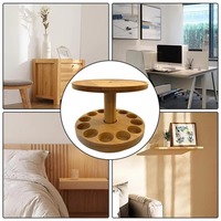 Étagère de présentation d'huiles essentielles à 2 niveaux, support de rangement en bois exquis avec 12 compartiments à rainures, étagère à huiles parfumées à 2 niveaux