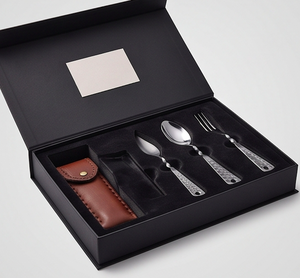 Juego de Cubiertos de Metal Forjado a Mano con Estuche de Cuero, Cuchara, Tenedor y Cuchillo, para Camping y Aire Libre, Estilo Vintage, Diseño Duradero - Product Image 6