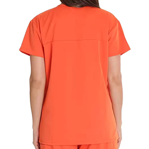 Conjuntos de uniformes médicos de manga corta para enfermeras de hospital, personalizados, de alta moda, transpirables, de sarga, con detección de agujas, los más vendidos para mujer - Product Image 2