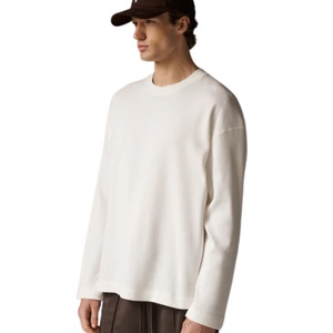 Men Neutral <b>Waffle</b> Long Sleeve T <b>Shirt</b> Crew Neck Cotton Casual Streetwear Fashion Top Soft Textured Fabric - Product Image 5
