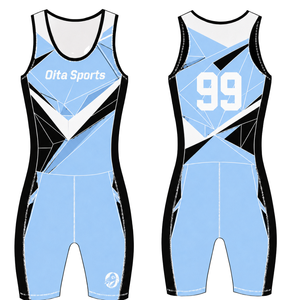 Light Blue Black and White Rowing Champ Suit <b>Mens</b> Sleeveless Competition Uniform Performance Racing Singlet Custom Wholesale - Product Image 1