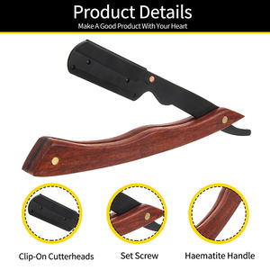 ที่ใส่มีดโกนสแตนเลสแบบพับได้ ด้ามไม้จันทน์ สำหรับตัดผมและโกนหนวดผู้ชาย โดย ANAAIF ENTERPRISES - Product Image 4