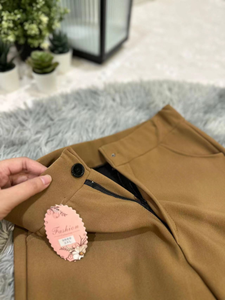 Pantalones Palazzo de longitud completa para mujer Corte recto de pierna ancha con cremallera Método de tejido no tejido transpirable para tallas de hasta 110 Kg - Product Image 5