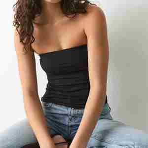 เสื้อกล้ามผู้หญิงใส่สบาย ระบายอากาศได้ดี ผ้าฝ้าย 100% ทรงสั้น สำหรับออกกำลังกาย สีพื้น ไม่มีฟองน้ำเสริมทรง - Product Image 5