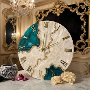 Resin Wall <b>Clock</b> Resin Wall Art Aesthetic Room Decor Resin Art <b>Clock</b> Wooden Wall <b>Clock</b> Geode Art Wood and Epoxy Wall <b>Clock</b> - Product Image 6