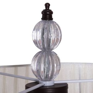 Lampada da Terra Contemporanea in Vetro con Paralume Trasparente e Lampadine LED a Sospensione in Cristallo - Product Image 3