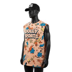 Camiseta sin mangas de algodón grueso con estampado de jersey, estilo urbano, logotipo personalizado, 100% algodón, para hombre, corte holgado, estampada. - Product Image 4