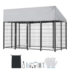 Grande Recinto per Cani da Esterno 2,4 x 1,2 x 1,6 m, Resistente ai Raggi UV, Impermeabile con Chiusura Sicura per Gatti XL - Product Image 1