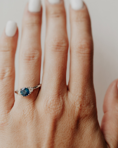 AADIHI JEWELS 1.70 CT Luxury <b>Blue</b> Brilliant Cut Mossonite Engagement Anniversary Cluster <b>Ring</b> Rhodium Plated Gold for Women - Product Image 2