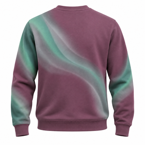 <b>Men's</b> Trend <b>Collarless</b> Sweatshirt Custom Relaxed Fit Lifestyle Pullover Pigment Printed Polyester/Cotton 280g ODM Manufacturer - Product Image 4