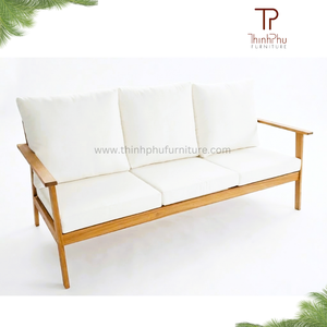 Monaco Sofa 3 seater bench Eco-friendly <b>Outdoor</b> Furniture Garden Acacia Wood Sofa Set Cushions <b>Foldable</b> for Hotels Villas - Product Image 2