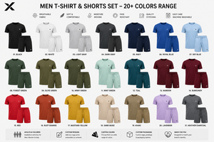 Ensemble T-shirt et short d'été pour homme X Sports City, respirant, séchage rapide, manches courtes, col rond, deux pièces, décontracté, en soie - Product Image 5