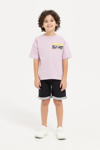 Camiseta infantil personalizada de alta calidad, informal, con hombros caídos, de verano, 100% algodón, teñida lisa, de corte holgado para niños. - Product Image 5
