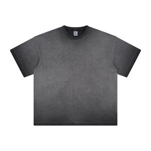 Camiseta de hombre personalizada con lavado vintage, 350GSM, algodón peinado, corte oversize, hombro caído, lavado ácido, enzimático y a la piedra, estilo streetwear de alto gramaje - Product Image 2