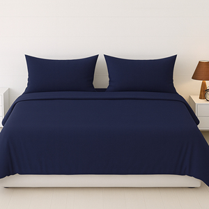 Sábanas de Algodón Puro de 300 Hilos, Color Azul Medianoche Premium, para Uso Doméstico y Hotelero, en Grandes Cantidades - Product Image 1