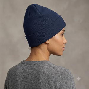 Custom Embroidery White Logo Navy blue Color Cuffed <b>Beanie</b> Wholesale Unisex Winter Knitted Warm Acrylic Material OEM ODM <b>Beanie</b> - Product Image 4