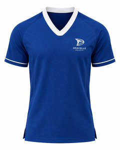 Chemise d'entraînement d'arts martiaux bleue à col en V pour homme, best-seller, respirante, en polyester, uniforme pour la pratique du karaté et du taekwondo - Product Image 3