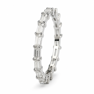 Anillo de Eternidad Clásico con Diamantes Cultivados en Laboratorio, Corte Baguette, Oro 10K 14K 18K, Plata 925 935, Chapado en Rodio, Joyería de Boda - Product Image 3
