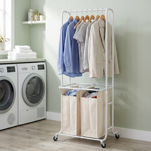 Modern White Metal Home <b>Storage</b> Organizer Factory-Made Laundry Hamper Stand <b>for</b> Bedroom Living Room <b>for</b> <b>Clothes</b> Housewares - Product Image 1
