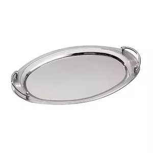 Bandeja Ovalada de Acero Inoxidable, Diseño Moderno de Metal Pulido, Apta para Lavavajillas, Bandeja para Servir Comida en Fiestas - Product Image 1
