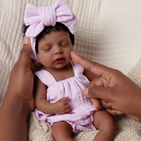 Poupées reborn en silicone intégral Babeside 12 pouces Lucy, poupées reborn afro-américaines, fille endormie, réaliste, fabricant
